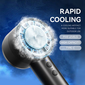 Groothandel op maat gemaakte draagbare airco mini-ventilator turbo handventilator draagbaar bedienbaar voor buitengebruik plastic handventilator - Product Image 4