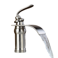 Robinet cascade d'hôtel 1 trou robinet de lavabo en cuivre sortie carrée eau froide et chaude évier de salle de bain mélangeur robinet en céramique en laiton