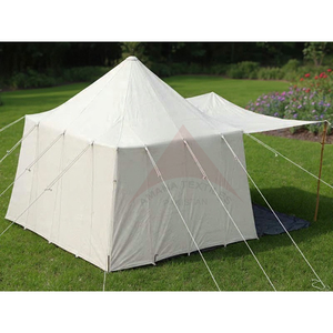 Tente murale inclinée personnalisée en toile avec auvent, fenêtre arrière et porte simple en tissu de coton hydrofuge - Product Image 3