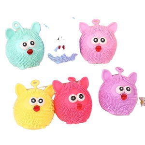 Juguete Brillante de Búho con Ojos de Peluche, Juguete Antiestrés de TPR, Pelota Peluda - Product Image 6