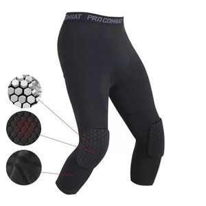 Pantalon anti-collision à coussin ruche pour homme, collants de <span class=keywords><strong>basket</strong></span>-ball courts <span class=keywords><strong>avec</strong></span> genouillères en nid d'abeille - Product Image 1