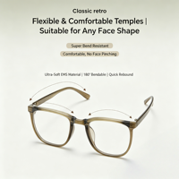 Montures de lunettes 7027 de haute qualité en matériau EMS, texture lisse et transparente, monture carrée intégrale, légères et durables