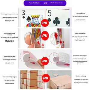 Cartes de <span class=keywords><strong>poker</strong></span> Sanwa Texas Hold'em personnalisées, de haute qualité, grand format, en plastique, avec emballage en boîte de couleur/cadeau - Product Image 4