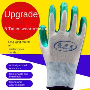 Guantes personalizados de protección laboral talla XL N518, cómodos guantes de cuero sumergidos en PVC con forro de nailon, taller directo de fábrica - Product Image 6