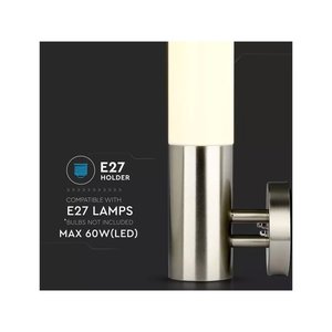 Lampe murale extérieure en acier inoxydable de style bougie avec douille E27 IP44 pour jardin SKU-8624 - Product Image 3