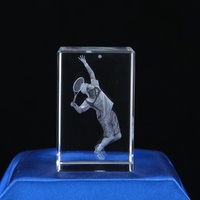 Cube en cristal transparent gravé au laser 3D avec photo personnalisée et bloc de sublimation vierge avec taille personnalisée et boîte cadeau