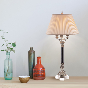 Vintage Lớn Đèn Bàn Rắn Mất Sáp Đồng Thau Với Đá Cẩm Thạch Bảng Ánh Sáng Trang Trí - Product Image 3