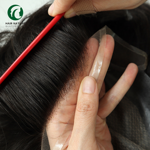 8" Silk Top Injection PU Toupee Natural Hairline Lace Front Bleached Knots Hair <strong>Wig</strong> <strong>Man</strong> - Product Image 2