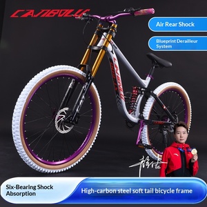 Bicicletta da Montagna Soft-tail per Downhill, Unisex, con Cambio a Velocità Variabile, per Fuoristrada, Giovani, Studenti e Adulti, con Ammortizzazione - Product Image 5