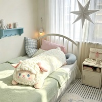 Adorable Coussin Long en Peluche Mouton Allaitant Allongé, Rembourré en Coton PP, 100 cm, pour Dormir sur le Côté, Poupée à Câliner pour les Pieds, Jouet de Nuit