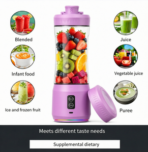 Licuadora Portátil de Frutas de 600 ml, Recargable por USB, Máquina para Hacer Smoothies, Compacta, Ideal para Viajes, Color Rosa y Morado, Fabricante OEM - Product Image 2