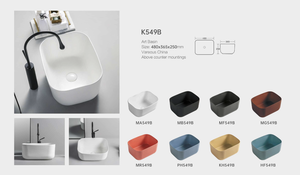 חדר אמבטיה שחור מודרני יהירות מעל אגן דלפק כביסה קל לניקוי כיור המלון - Product Image 6