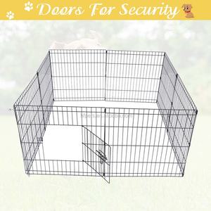 8 paneller Metal tel Pet kafesleri katlanabilir açık tavşan kedi köpek muhafaza evcil hayvan oyun parkı köpek çit - Product Image 6