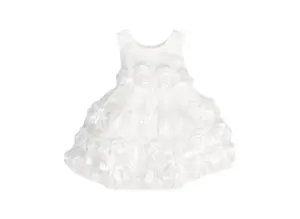 Оптовая продажа, красивая детская одежда, белое кружевное праздничное платье для девочек