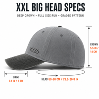 XXL Luxe Grote Baseballpet met Diepe Krans 68cm Oversized Dad Hat 100% Katoen 6-Panel Zilver Koper Gesp Verstelbaar Op Maat