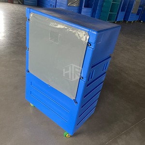 Rotomolding, carrito de lavandería personalizado de fábrica para Hospital, Hotel, carrito de camión de lavandería de plástico, carrito de jaula alta con ruedas - Product Image 3