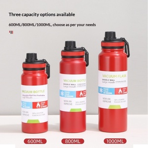 Bouteille d'eau sport moderne en acier inoxydable à double paroi sous vide 600ml 800ml, isolation thermique 6-12 heures, avec infuseur à thé - Product Image 4