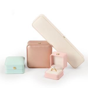 Scatola per Gioielli JINSKY di Lusso in Pelle PU Fatta a Mano, Elegante e Moderna, con Coperchio Personalizzabile nel Colore e Logo, per <span class=keywords><strong>Collane</strong></span> - Product Image 1