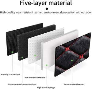 Muchkey antideslizante impermeable para VW VolksWagen <span class=keywords><strong>Touareg</strong></span> VolksWagen Deluxe 2011-2018 de cuero de lujo coche esteras para piso - Product Image 5