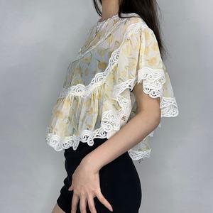 Camisas Casuales de Mujer, Blusa de Manga Corta con Ojales, Top de Verano - Product Image 3