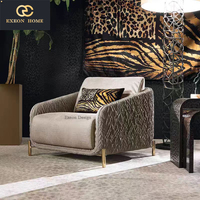 Fauteuil inclinable de luxe en peau de léopard importé de maison italienne élégante Fauteuil de loisirs de salon de luxe