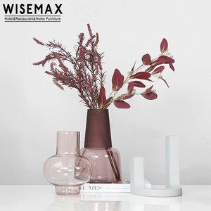 WISEMAX FURNITURE Nordic home decor vaso rosa trasparente vaso da tavolo in vetro di piccole dimensioni per <span class=keywords><strong>soggiorno</strong></span> - Product Image 5