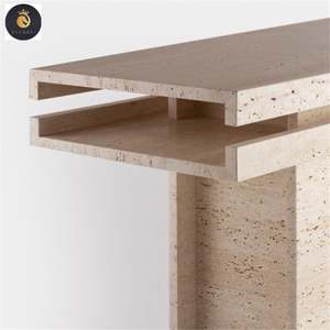 Мраморная мебель для прихожей, характерные и стильные столы из натурального мрамора, современный дизайн, травертин, консоль, стол для прихожей - Product Image 3