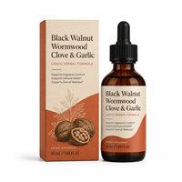 Extrait Liquide de Coque de Noyer Noir avec Absinthe, Clou de Girofle, Ail, Origan, Gingembre, Menthe Poivrée 50ml – Vente en Gros OEM