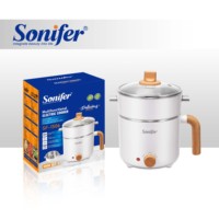 Sonifer SF-1506 Cuisine en acier inoxydable avec contrôle de thermostat Multifonction 1,2l Mini marmite électrique à vapeur pour soupe et ragoût