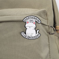 Ensemble de broches émaillées Chat Sarcastique, motifs Sieste, Réflexion excessive et Paresse, pour la décoration de sac à dos