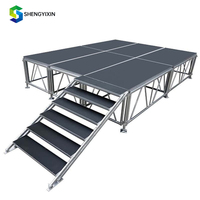 Système d'équipement de scène portable pour mariages et événements avec structure en aluminium, plateforme d'éclairage et podium