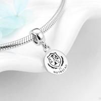Breloques et pendentifs en argent sterling 925 véritable, lettres de dentisterie ODONTOLOGIA, compatibles avec les bracelets et colliers à breloques, vente en gros de bijoux
