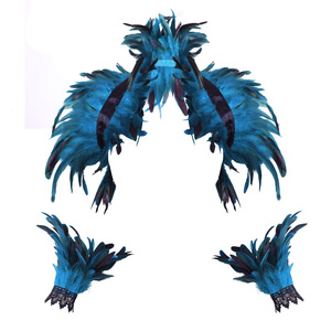 Set di scialle di piume di Halloween scialle di piume Punk piumino festa per festa <span class=keywords><strong>vestito</strong></span> Cosplay costumi Poncho per le donne e gli uomini - Product Image 1
