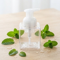 Bouteille pompe carrée transparente rechargeable en PET de 250 ml, distributeur de mousse vide en plastique pour savon pour les mains et nettoyant visage