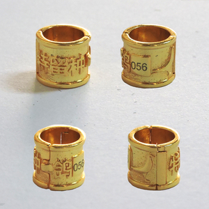 Anillo de Pata de Paloma de Carreras Dorado Personalizado de 8 mm para Aves Canarias - Product Image 4