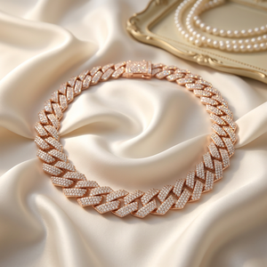 สร้อยคอแบบ Cuban Link ชุบทองประดับเพชร IGI Certified Lab Grown Diamond สไตล์ฮิปฮอปสำหรับผู้ชาย - Product Image 1