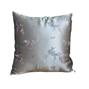 New American satin silk embroidered throw pillowcases leaves picture cushion covers