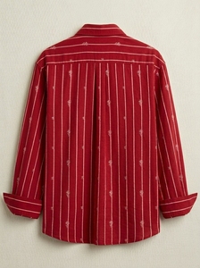 Camisa de Algodón para Hombre, Manga Larga, Corte Regular, Cierre de Botones, con Bordado, Diseño a Rayas Teñidas, Precios Finesse - Product Image 2
