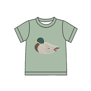 T-shirt à manches courtes pour bébé garçon, imprimé canard vert personnalisé BT1486, vêtement d'été - Product Image 3