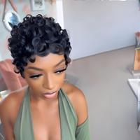Perruque Courte Brésilienne en Cheveux Humains Vierges, Frontale Complète 13x4, Brun Foncé, Sans Colle, Dégradée, pour Femme, Vente en Gros, Fournisseur d'Usine