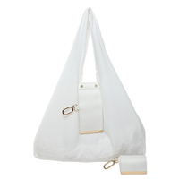 Sacs de courses pliables en gros réutilisables avec poignées en ruban et en corde et pochette pour les courses et les voyages, en nylon, extra grands