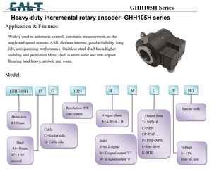 Codificador Rotatorio de Alta Resistencia con Eje Cónico de 17 mm Serie GHH105H, Alta Resolución, GHH105H - Product Image 3