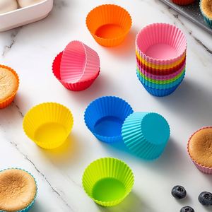 Silicon Muffin Cup Rainbow Color Muti-color <b>Silicone</b> Cupcake Liners Holders <b>Baking</b> Cup Candies Cupcake Wrap Holder - Product Image 3