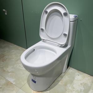 El inodoro de doble descarga de cerámica integrado de alta calidad es de diseño simple con descarga de hidromasaje, adecuado para la escuela en casa - Product Image 6