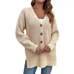 Nuovo maglione Cardigan da donna Casual con bottoni in maglia aperta cappotto da donna