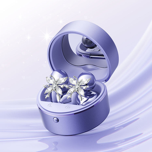 Écouteurs TWS M186 pour femmes, avec miroir de maquillage intégré, <span class=keywords><strong>puce</strong></span> sans fil 6.0, étui de charge en forme de cœur et boucle diamantée - Product Image 3