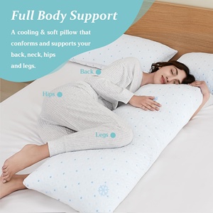 Oreiller long pour le lit, en mousse à mémoire de forme déchiquetée, oreiller pour tout le corps, oreillers de grossesse pour les dormeurs sur le côté, pour adultes - Product Image 3