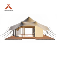 Tente de glamping de luxe Kawagebo Kamp (KK) en toile imperméable PVC/PVDF pour la famille et les hôtels de villégiature