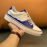 Baskets décontractées pour hommes en cuir de vache véritable, à lacets, color-block, bout rond, vente directe usine, produits en dropshipping