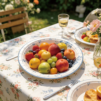 Assiettes en papier jetables bleues à motif floral, usage unique, motif floral vintage, résistantes, 9 pouces, pour la décoration de fêtes et d'événements